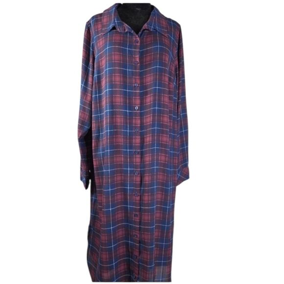 City Chic Plaid Button-Up Shirt Dress – Size Medium/18 (NWT) - Picture 3 of 16